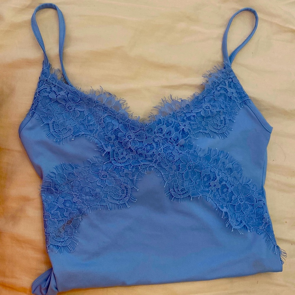Zara blue lace bodysuit